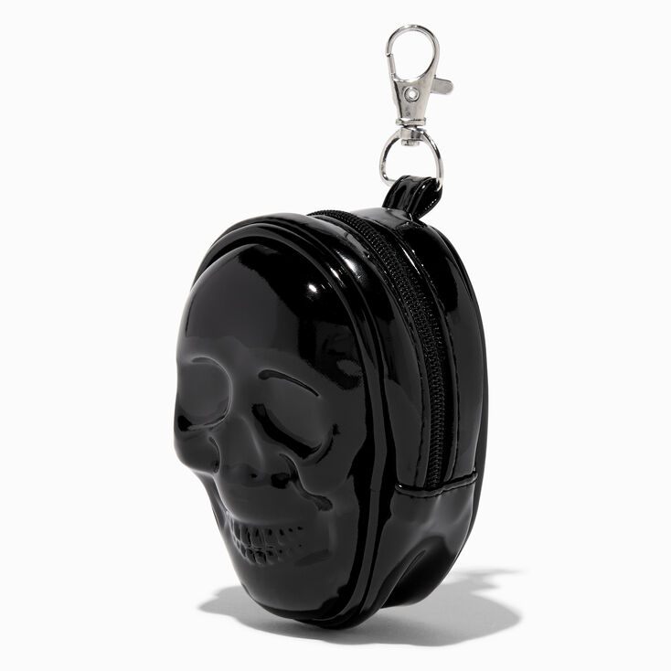 Black Skull Coin Purse Keychain,