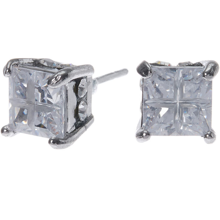 Silver Cubic Zirconia 6mm Square Stud Earrings Claire S Us Silver Cubic Zirconia 6mm Square Stud Earrings