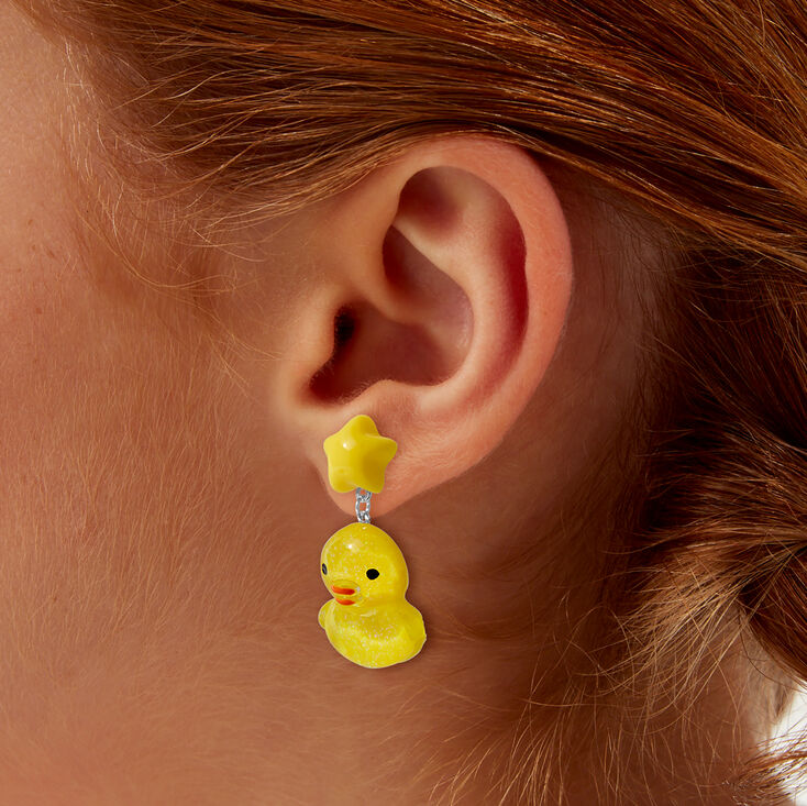 Pendantes canard en plastique bomb&eacute;,