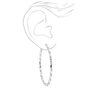 Silver 60MM Woven Twisted Hoop Earrings,
