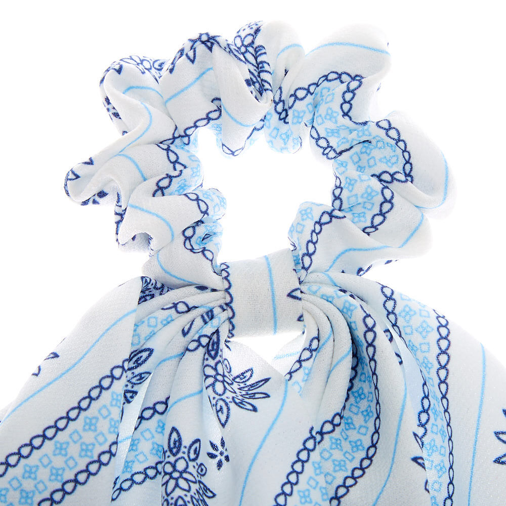 Small Prairie Hair Scrunchie Scarf - White,