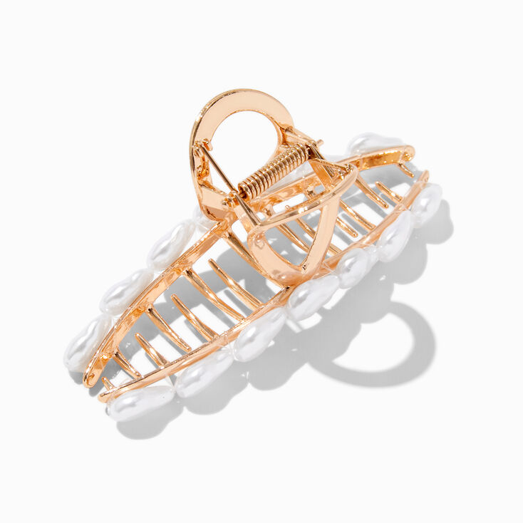 Gold Pearl Loop Hair Claw,