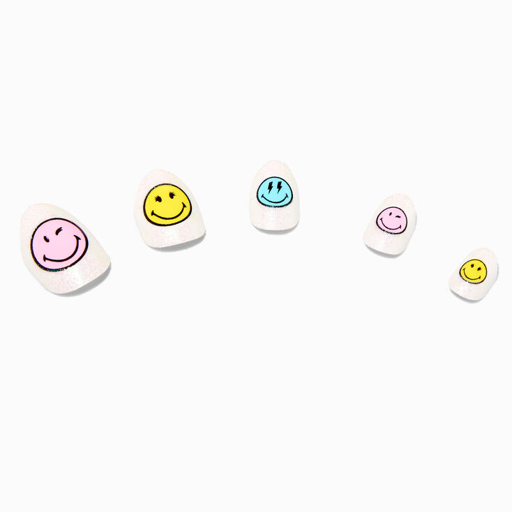 Smiley World&reg; Pastel Smiley Face Stiletto Press On Faux Nail Set - 24 Pack,