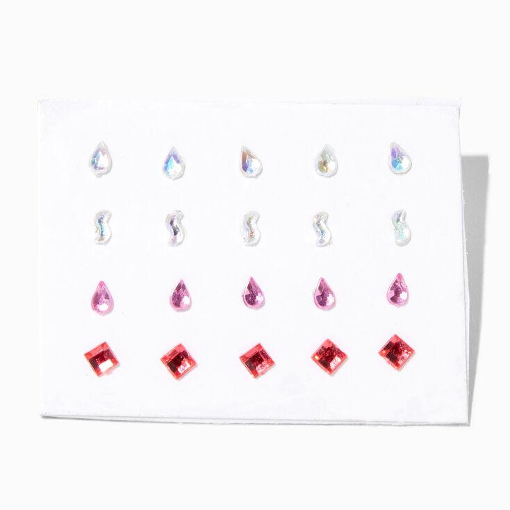 Bijoux de peau pour le nez diamants d&rsquo;imitation roses - Lot de 20,