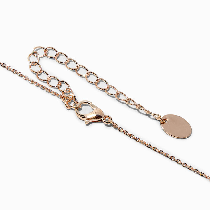 Collier &agrave; pendentif strass et perles d&#39;imitation couleur dor&eacute; rose,