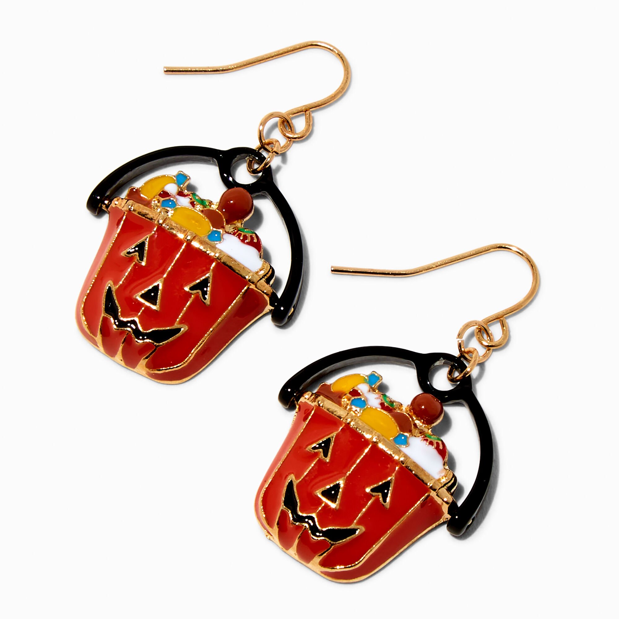 Halloween Trick-or-Treat Basket Drop Earrings,