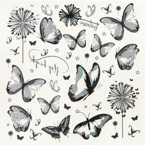 Holographic Butterfly Temporary Tattoos - 1 Sheet,