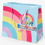 Sac cadeau arc-en-ciel &laquo;&nbsp;Happy Birthday&nbsp;&raquo; de taille moyenne,