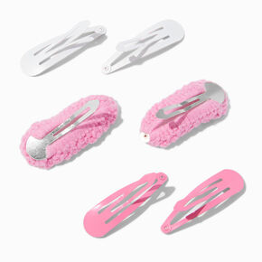 Claire&#39;s Club Pink Mixed Snap Hair Clips - 6 Pack,