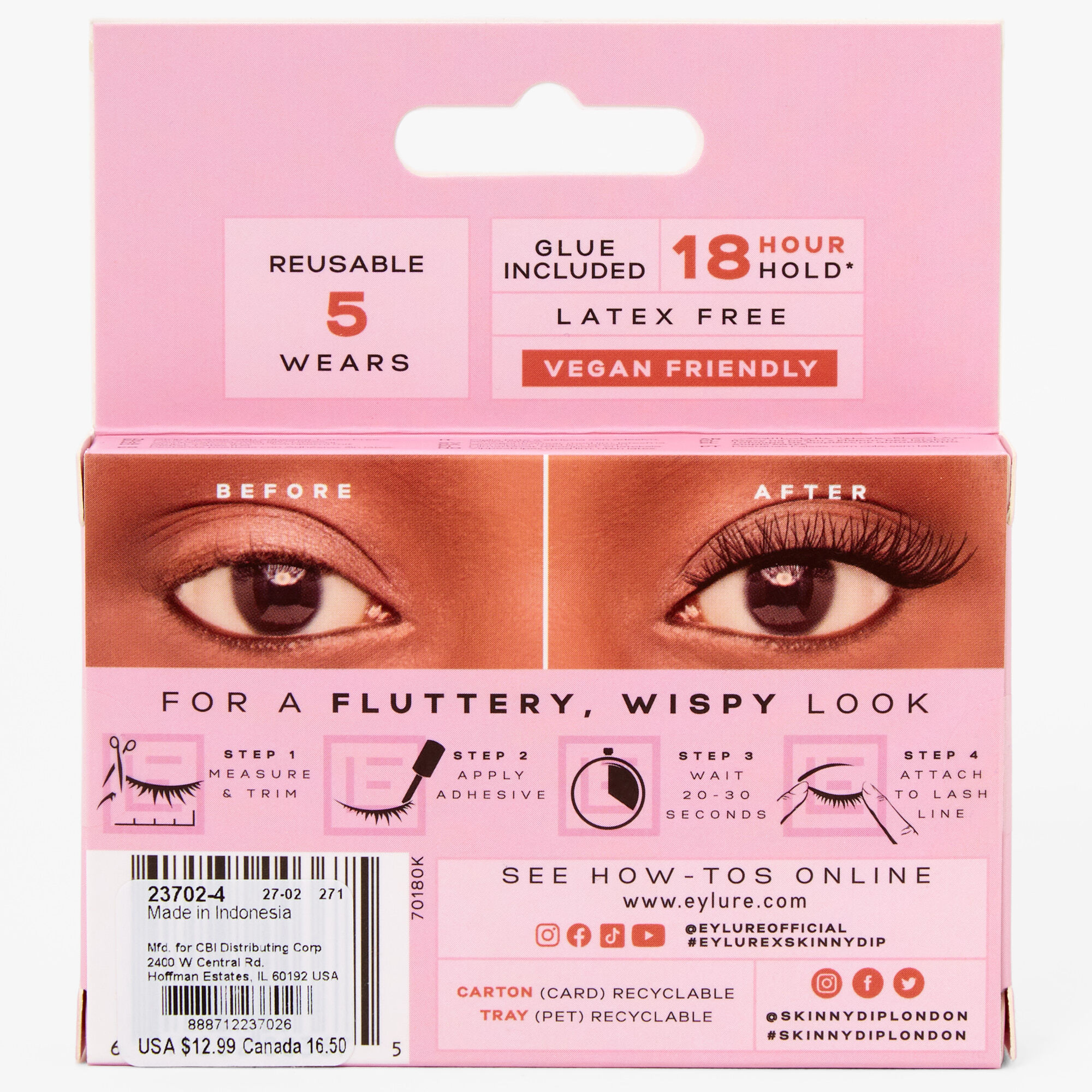 Eylure x Skinnydip Fluttery Light False Lashes - No. 165,