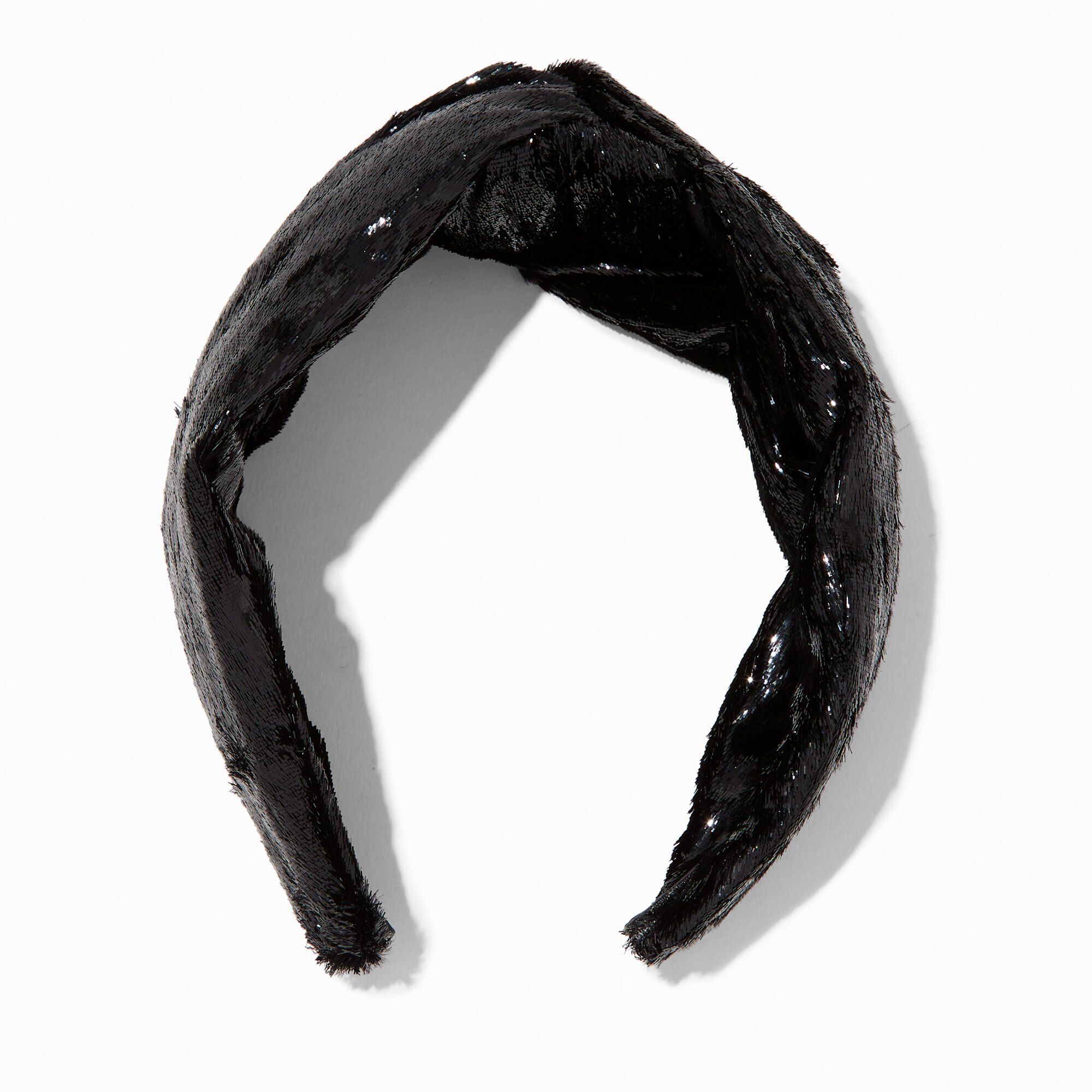 View Claires Liquid Velvet Knotted Headband Black information