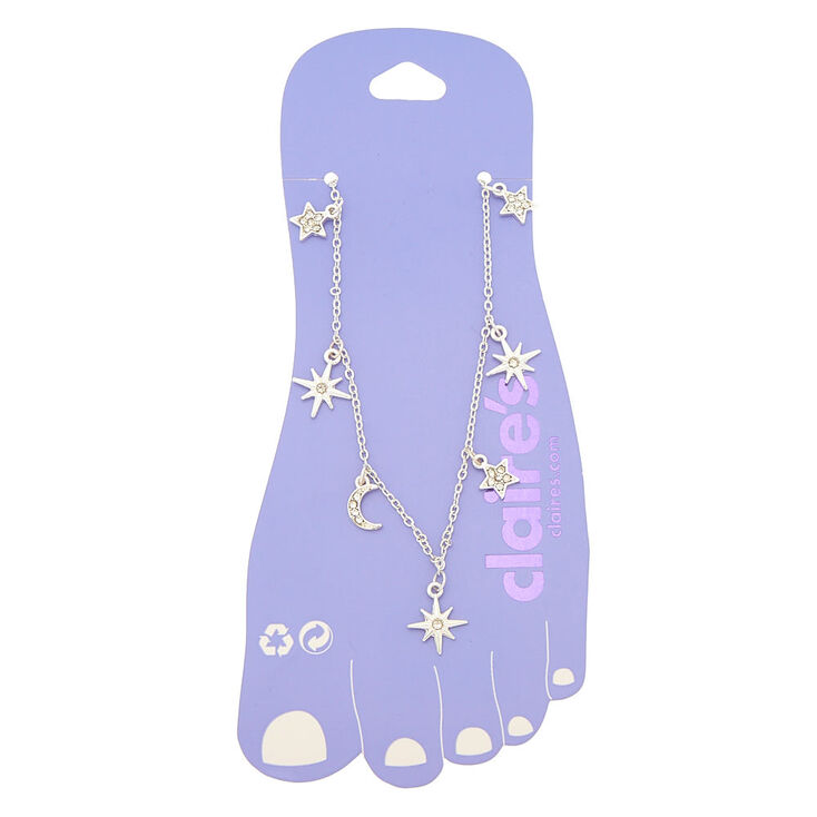 Silver Cosmos Charm Anklet,