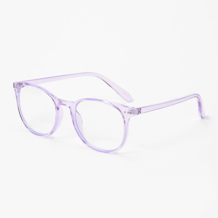 Solar Blue Light Reducing Round Clear Lens Frames - Violet,