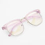 Solar Blue Light Reducing Lavender Browline Clear Lens Frames,