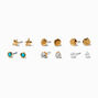 Beach Cubic Zirconia Stud Earrings - 6 Pack,
