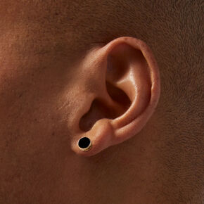 Clous d&#39;oreilles noirs imprim&eacute; g&eacute;om&eacute;trique couleur dor&eacute;e,