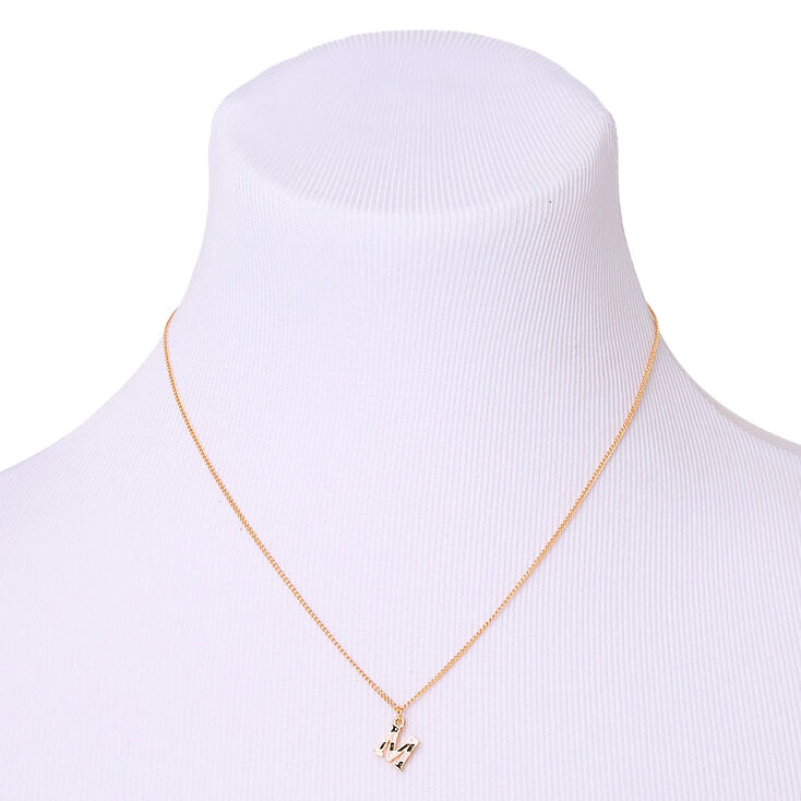 Gold Striped Initial Pendant Necklace - M,