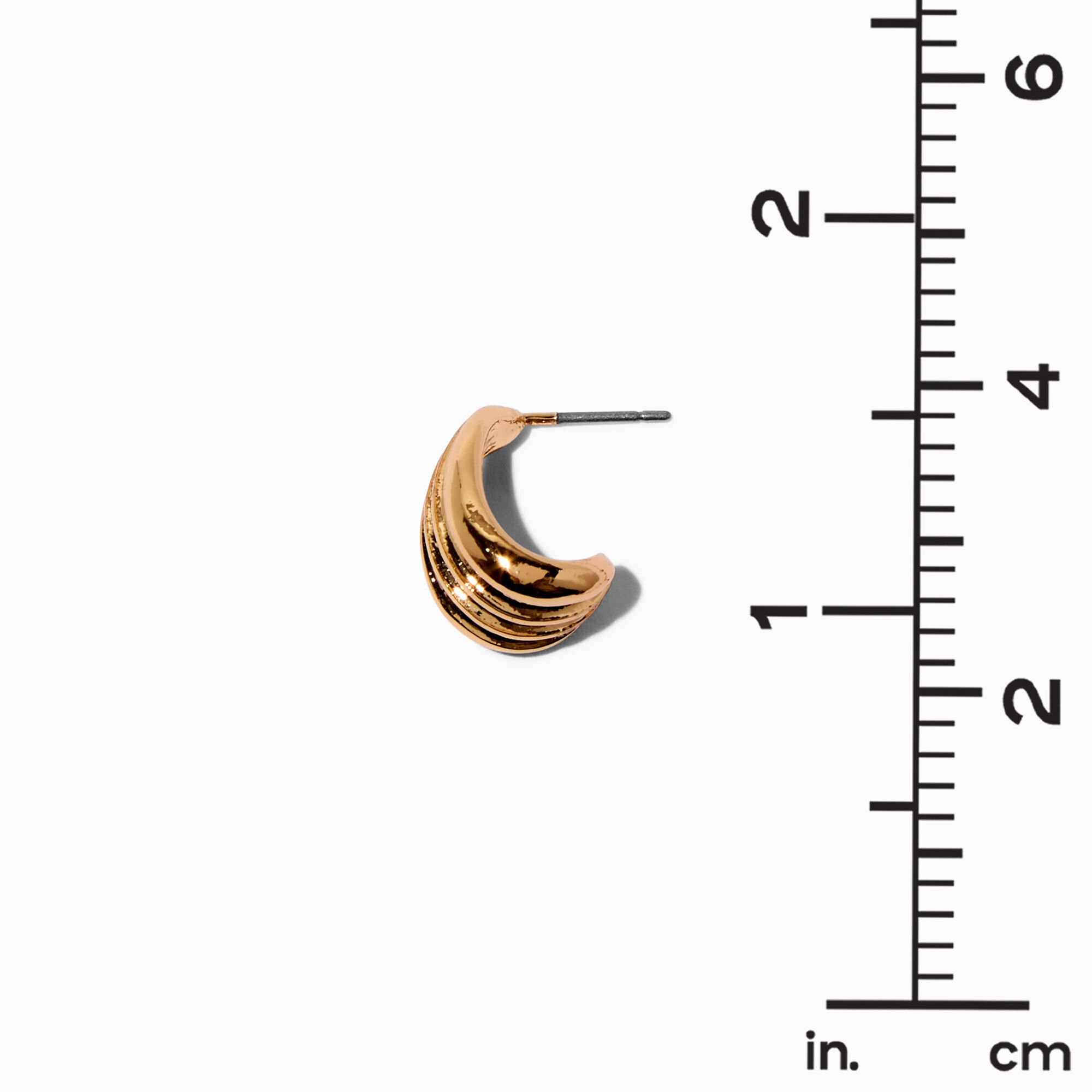 Gold-tone Illusion Bean Stud Earrings,