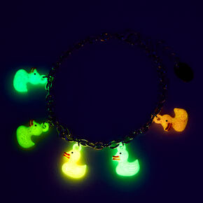 Glow in the Dark Rubber Duck Charm Bracelet,