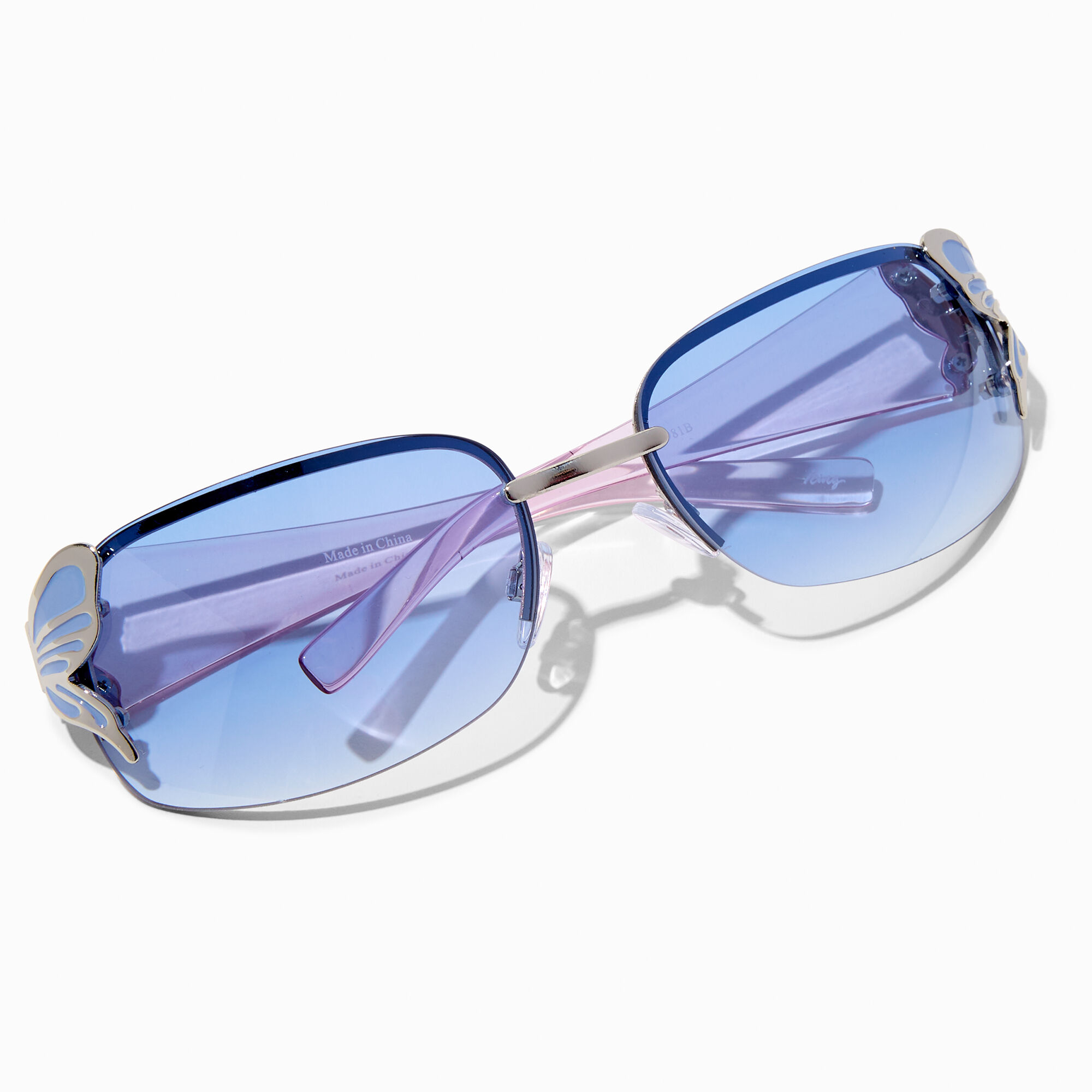 Embellished Blue Butterfly Sunglasses