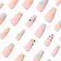 Daisy Bling Squareletto Vegan Faux Nail Set - 24 Pack,