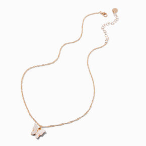 Pink Butterfly Pendant Necklace,