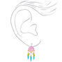 1.5&quot; Rainbow Dreamcatcher Clip On Earrings,