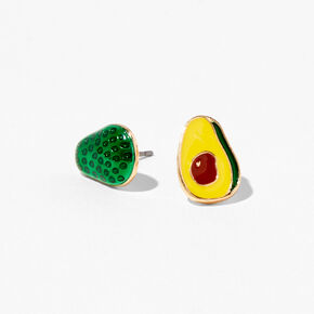 Gold Avocado Slice Stud Earrings,
