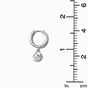 Silver-tone Cubic Zirconia 10MM Huggie Hoop Earrings,