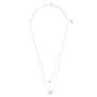Double Chain Silver Fireball Ball Necklace,