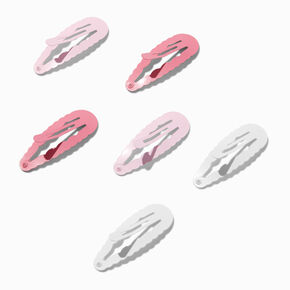 Claire&#39;s Club Pink Scalloped Snap Hair Clips - 6 Pack,
