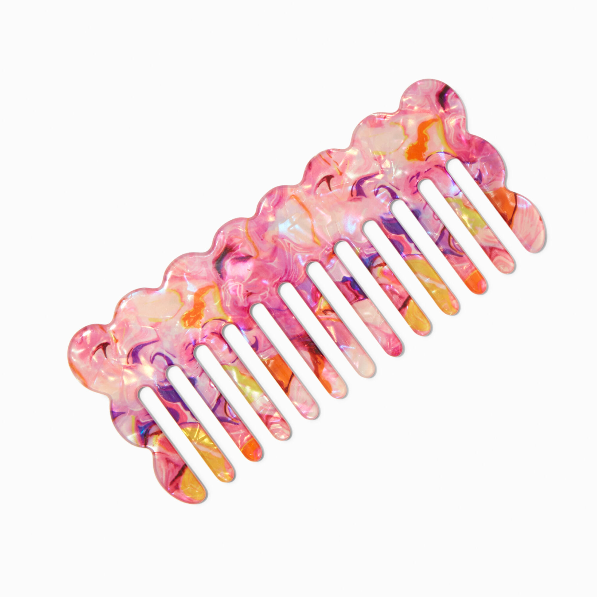 Peigne à cheveux festonné multicolore,