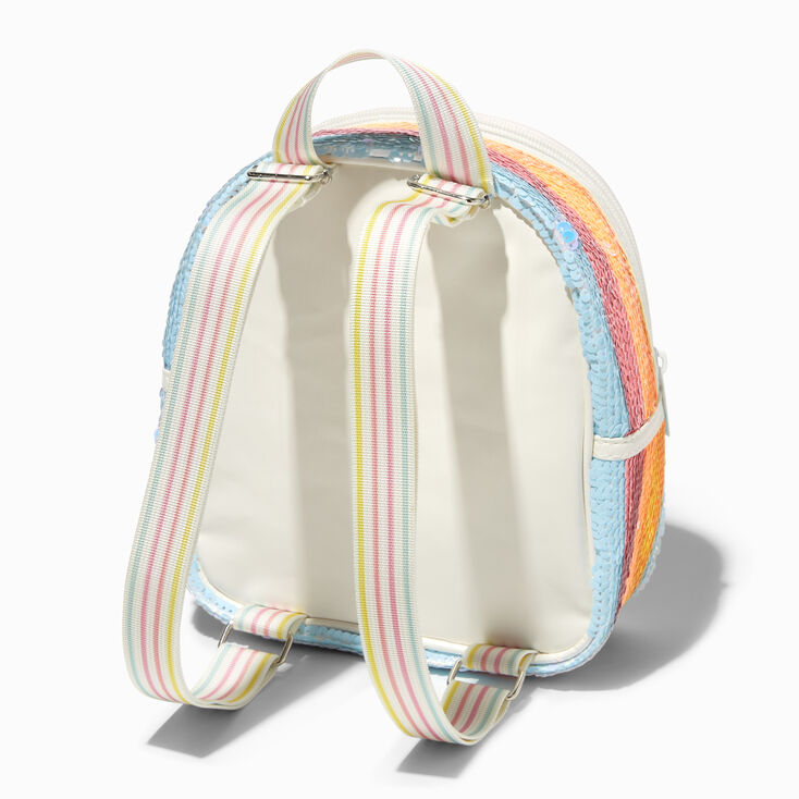 Claire&#39;s Club Sequin Striped Mini Backpack,