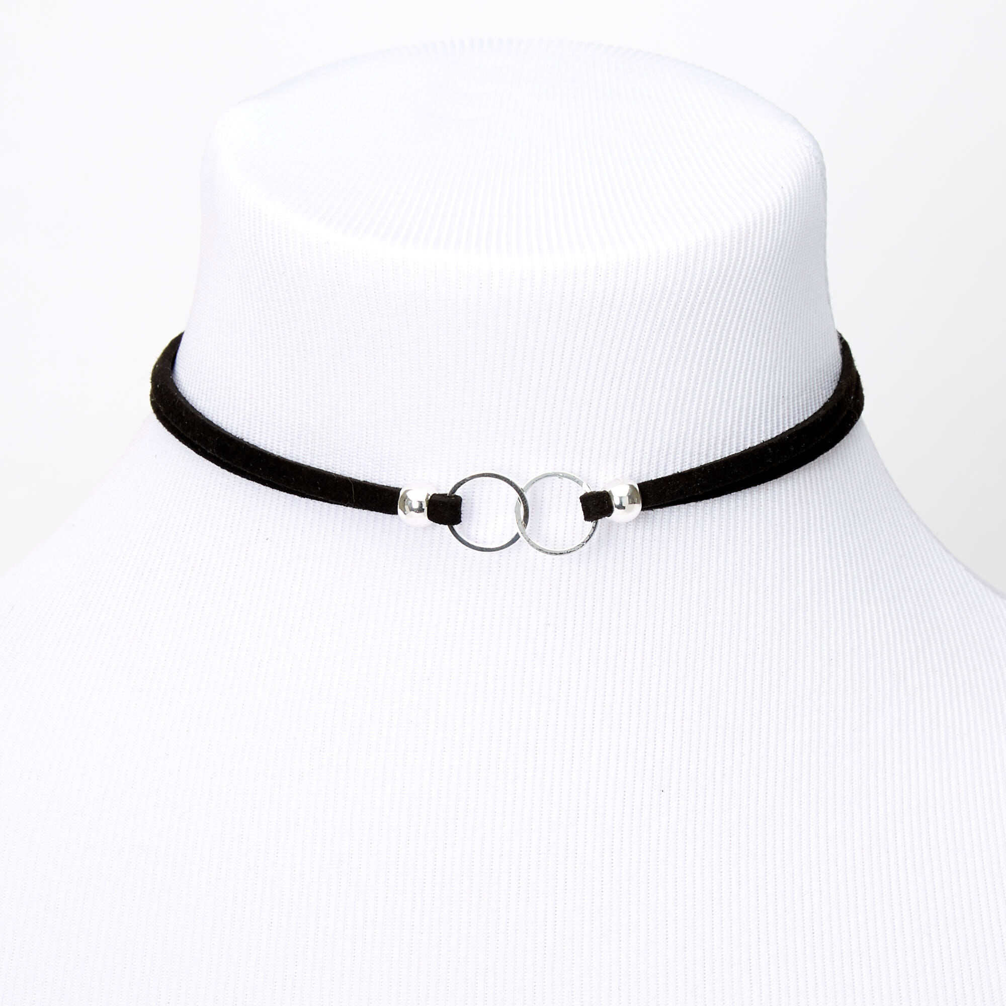View Claires Double Circle Ring Choker Necklace Black information