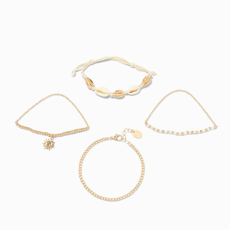 Seashell Gold Bracelet Set - 3 Pack,