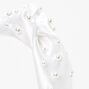 Satin Pearl Knotted Headband - White,