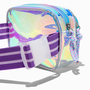 Claire&#39;s Club Purple Iridescent Shaker Belt Bag,