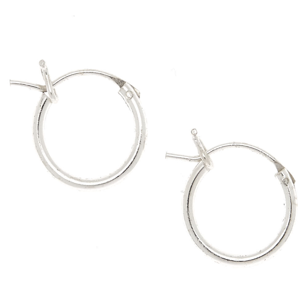 Sterling Silver 10MM Hinge Hoop Earrings Claire s