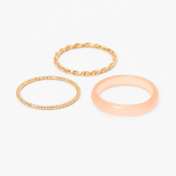 Gold &amp; Pink Textured Glow in the Dark Rings - 3 Pack,