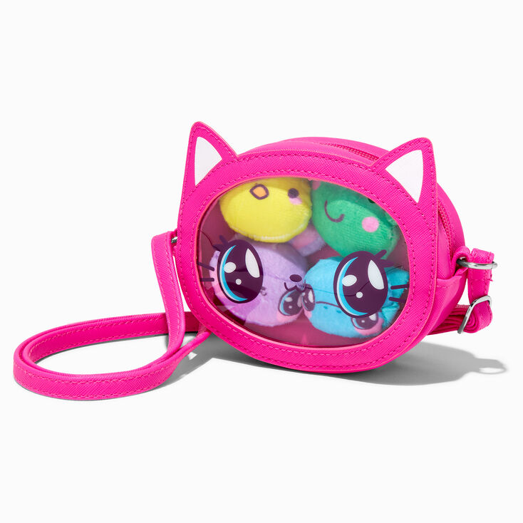 Claire&#39;s Club Pink Cat Crossbody Bag,