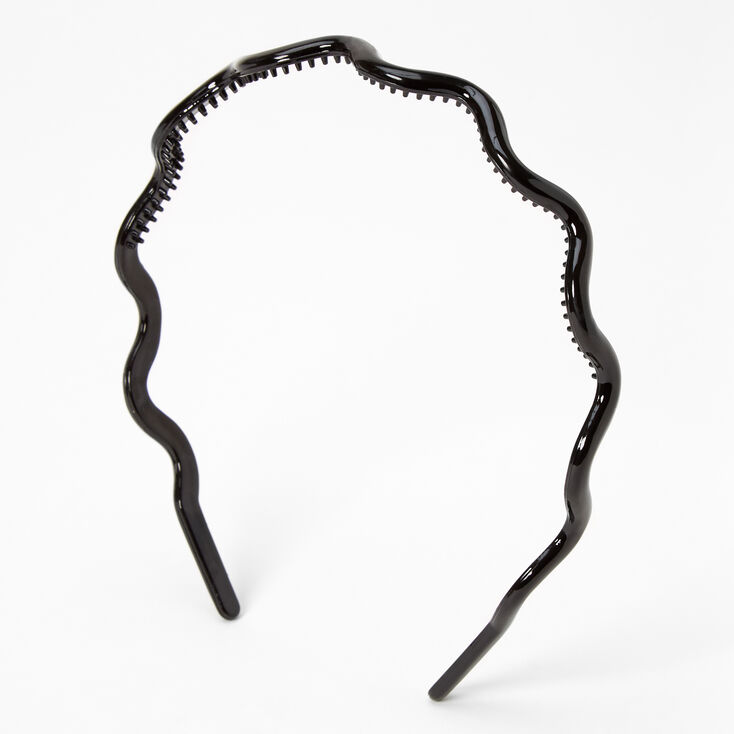 Claire's Serre-tête à pointes motif ondulé uni - Noir