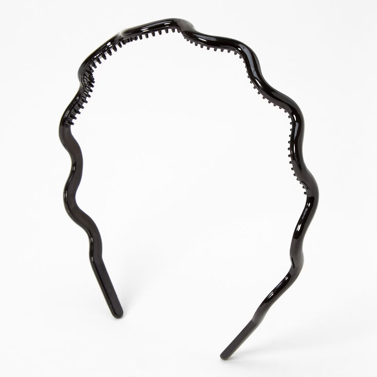 Solid Wave Spiked Headband - Black,