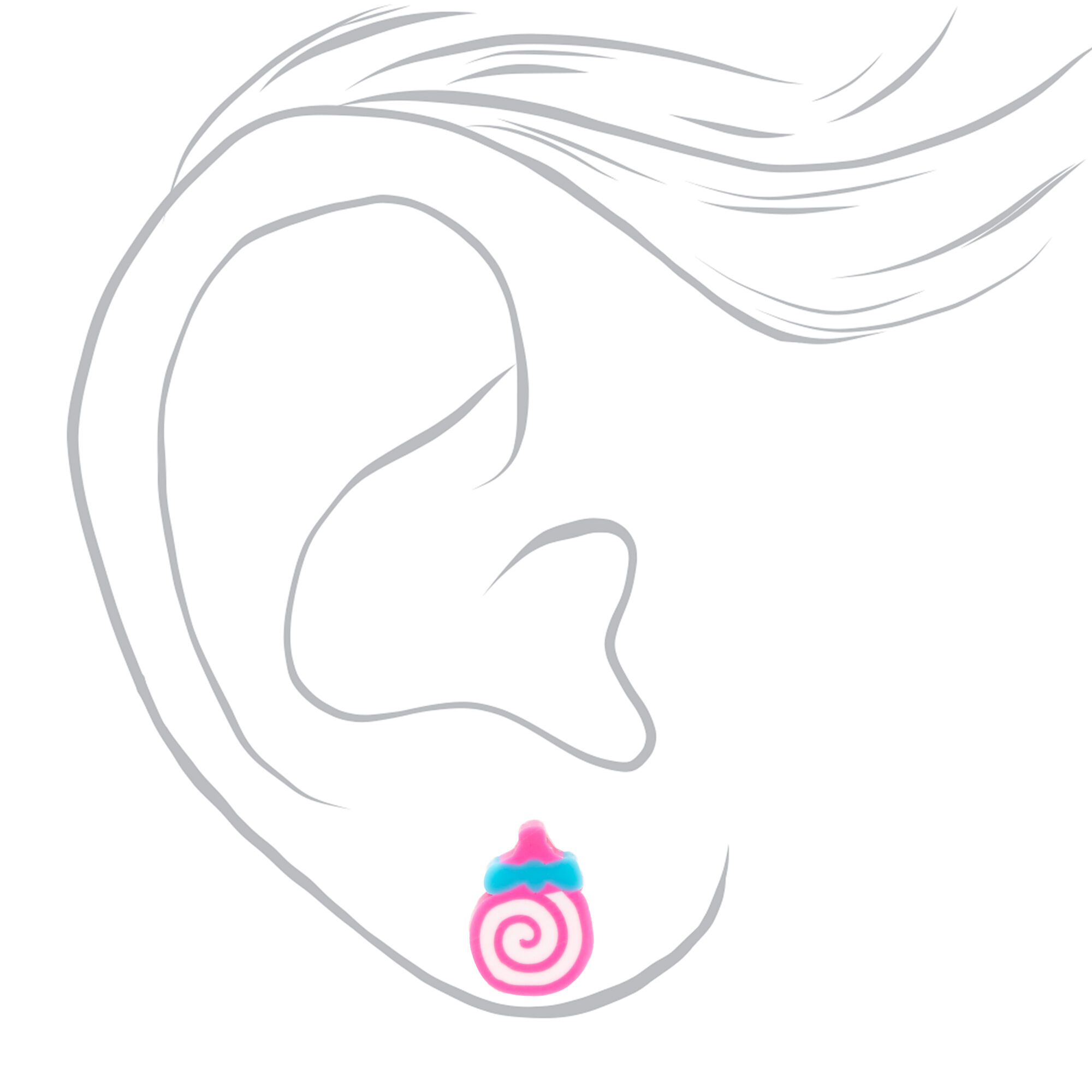 Mixed Sweets Stud Earrings - Pink, 6 Pack,