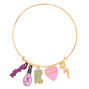 Gold Lit Charm Bangle Bracelet,