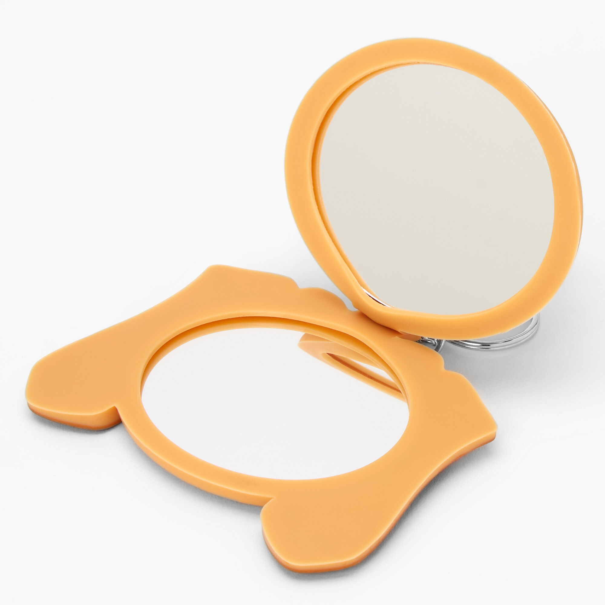 Porte-clés miroir compact chiot - Marron,