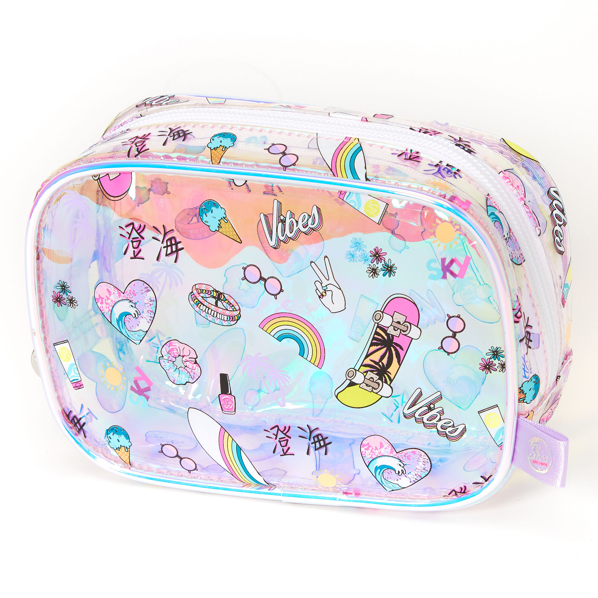 Sky Brown™ Holographic Cosmetic Bag,