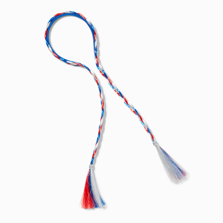 Stars &amp; Stripes Red, White &amp; Blue Braid Faux Hair Headband,