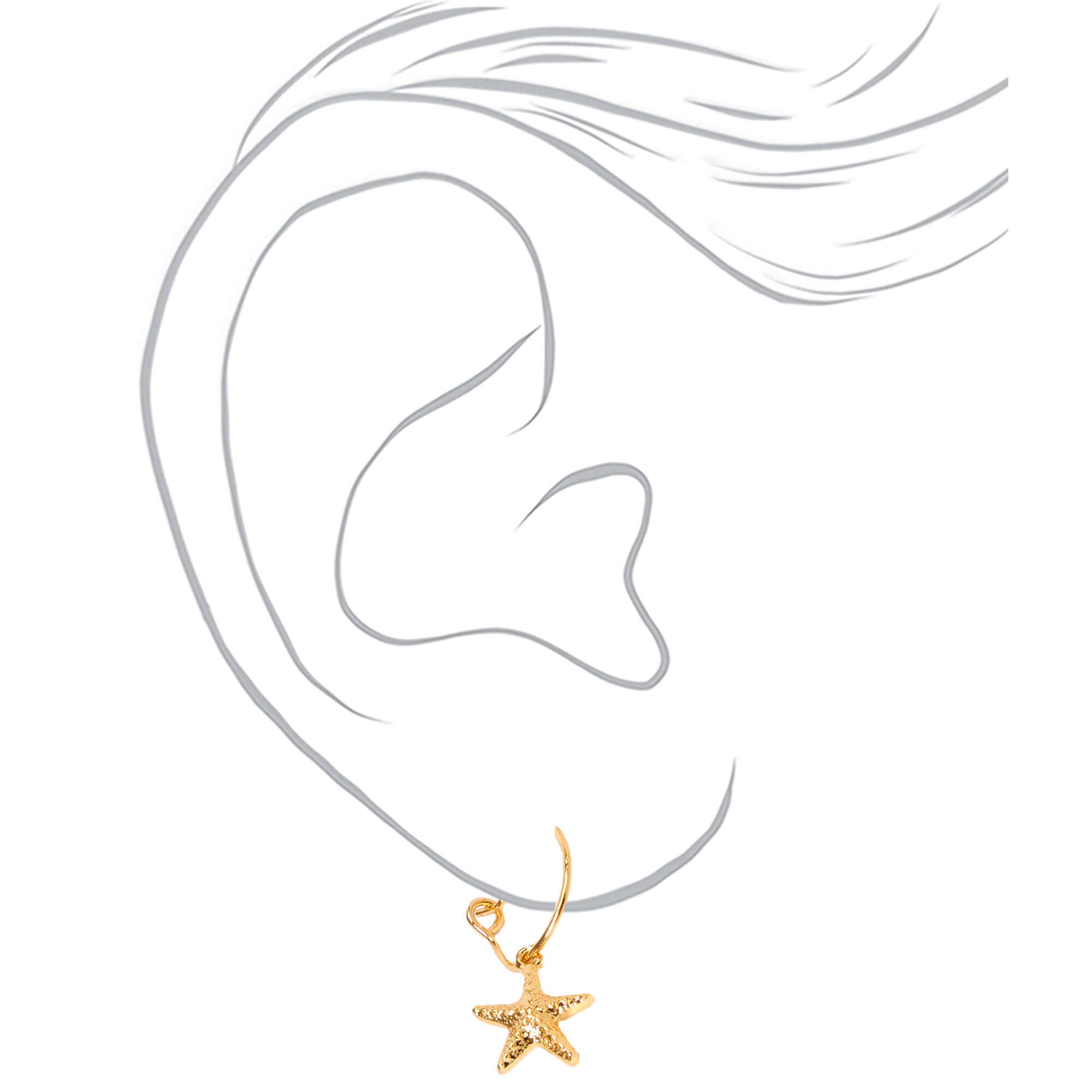 Gold Pearl Beach Vibes Mixed Earrings - 6 Pack,