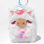 Furry Chubby Unicorn Mini Backpack Keychain,