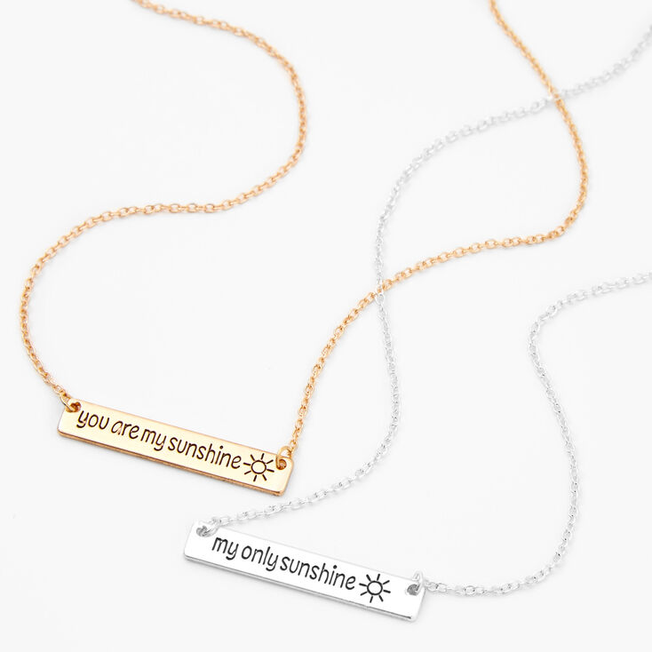 Best Friends Sunshine Pendant Necklaces - Mixed Metals, 2 Pack,
